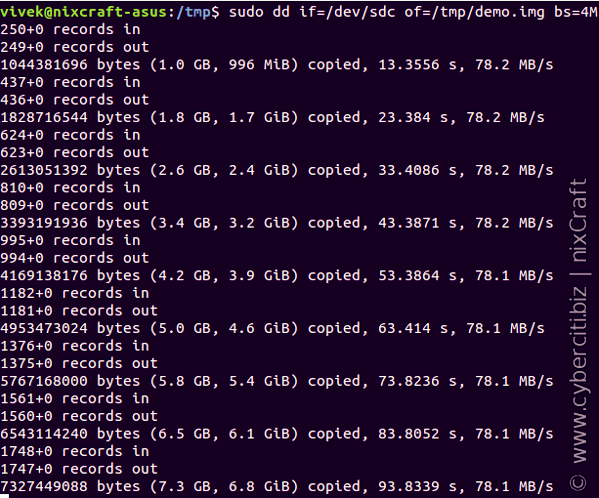 Linux dd Command Show Progress Copy Bar With Status