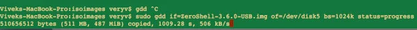 Fig.03: GNU dd displaying progress